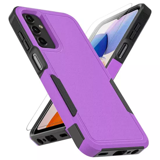 For Samsung Galaxy A35 5G Case Heavy-Duty Tough Dual Layer Cover +Tempered Glass