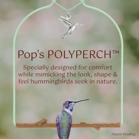 Charm Hummingbird Swing Teal - Perfect Bird Perch for Small Wild Birds, Hummingb