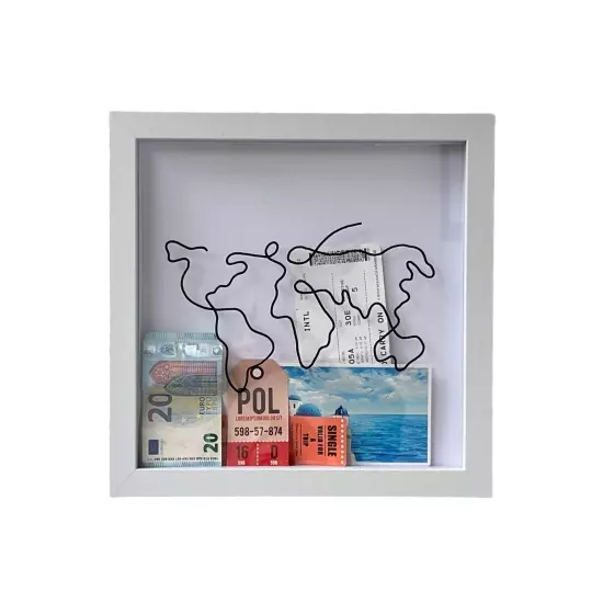 Ticket storage box, postcard souvenir box, map box, photo frame, piggy bank