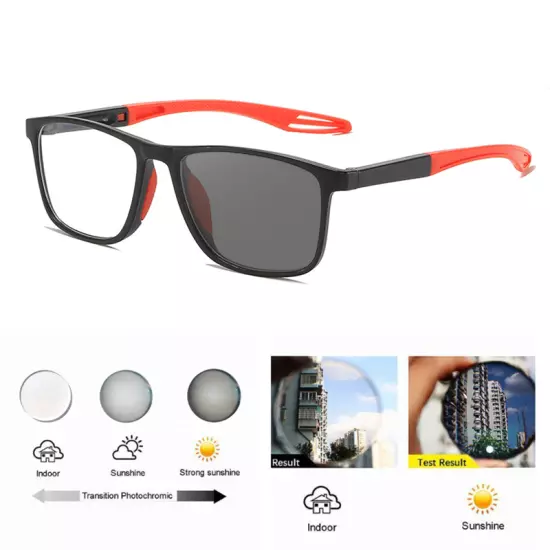 Classic Photochromic Myopia Glasses For Men Women Square Nearsighted Sunglasses