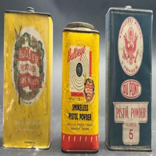 VINTAGE SMOKELESS POWDER TINS! Hercules! Du Pont! Great Condition!!!