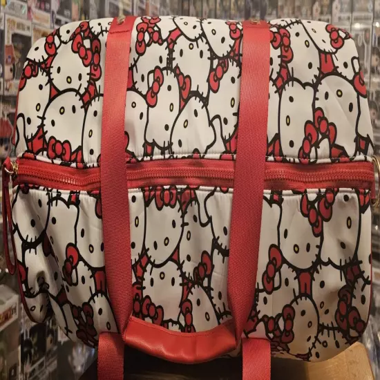 Hello Kitty Travel Duffle Bag Red / White Overnight Weekend Bag Luggage 20inch