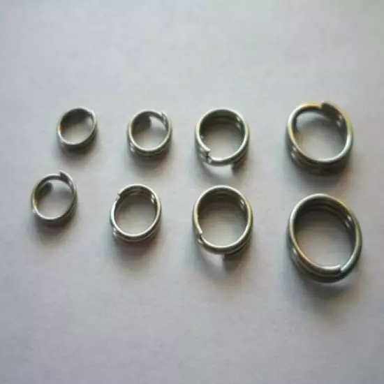 STAINLESS STEEL SPLIT RINGS FOR FISHING LURES (YOUR CHOICE OF SIZE & QUANTITY)