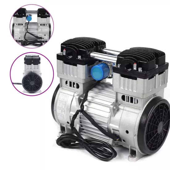 7CFM Silent Air Pump Compressor Head Small Air Mute Oilless Vacuum Pump 1100W US