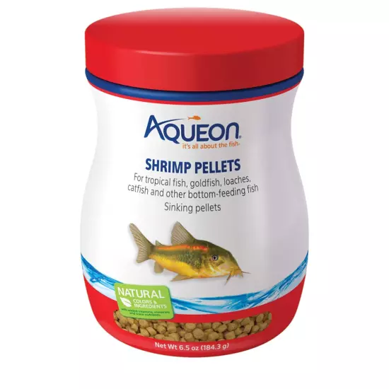 Aqueon Shrimp Pellets Sinking Food for Tropical Fish, Goldfish, Loaches, Catfish