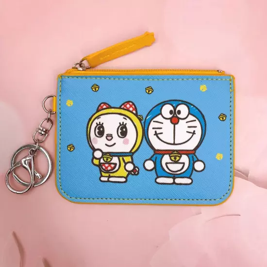 doraemon zip Card Holder Bag Keychain Coin Purse Card Holder Purses handbag