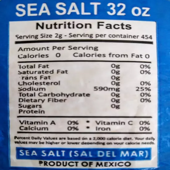 Sal Real De Colima 2 lb.- Coarse Salt - Sea Salt - Natural - Unrefined Sea Salt