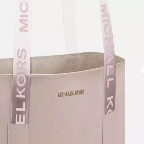 MICHAEL KORS Blush Pink TOTE BAG PURSE Clear Logo Straps NEW