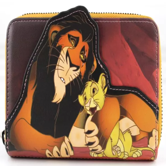 Loungefly Lion King Disney Villains Scar Simba Zipper Wallet Faux Leather New