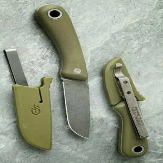 Gerber Fixed Blade Sage Knife. Large lanyard hole attach to carbiner. ONE Knife 