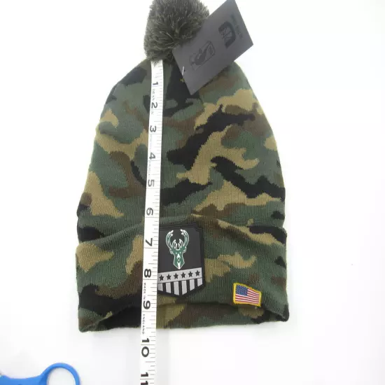 New Ultra Game Milwaukee Basketball US Flag Camo Cuff Beanie 