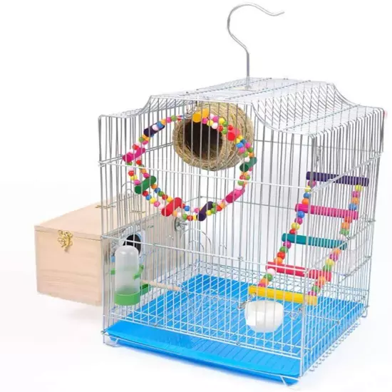 Wooden Bird Breeding Nest Box Parakeet Budgie Cockatiel Nesting Window S M L