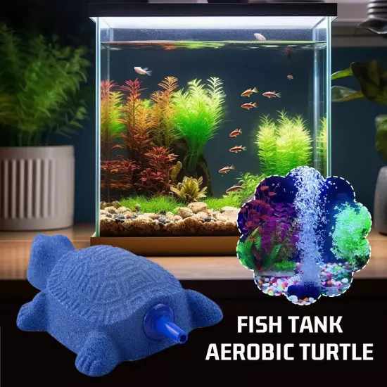 Fish Tank Turtle Decoration Fish Tank Landscape Bubble C7X2 Stone H2R3