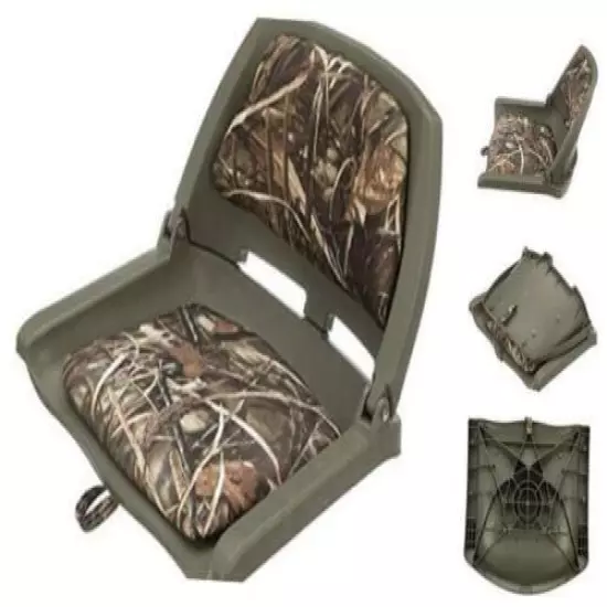  98391GNMX Padded Boat Seat, Camouflage, Molded Plastic Frame, 20 Inches W x 