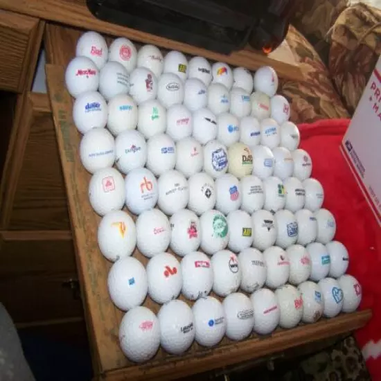 VTG GOLF BALL LOT USED BALLS LOGO BALLS 80 PLUS MOST ARE OLD LOGO BALLS SEE PIC