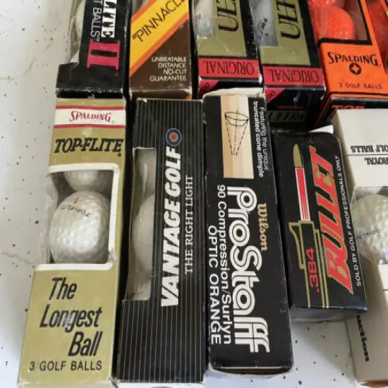 Vtg NOS Golf Ball Lot New Unused Sleeves Top Flite Wilson Spalding & More