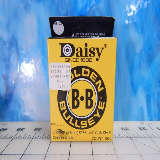 Daisy Golden Bullseye BB's Vintage Early 80s Official Ammo 1500 Ct Box Sealed