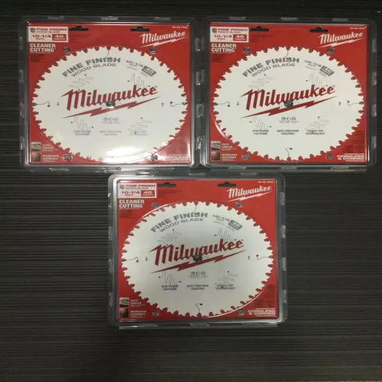 Milwaukee 48-40-1040 3Pk 10-1/4" 40T Fine Finish Circular Saw Blade(New)