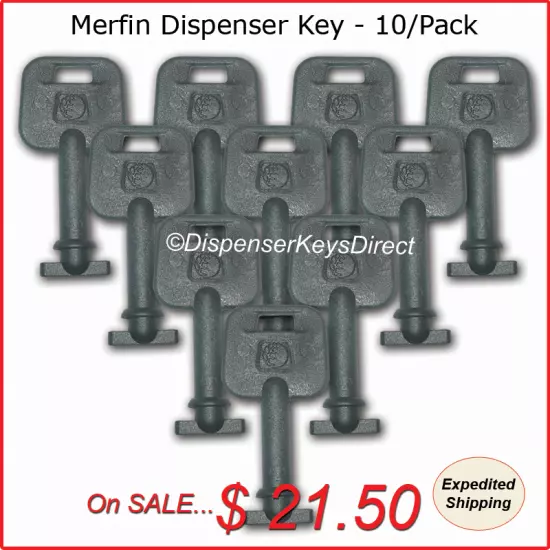 Merfin Dispenser Key for Paper Towel & Toilet Tissue Dispensers - (10/pk.)