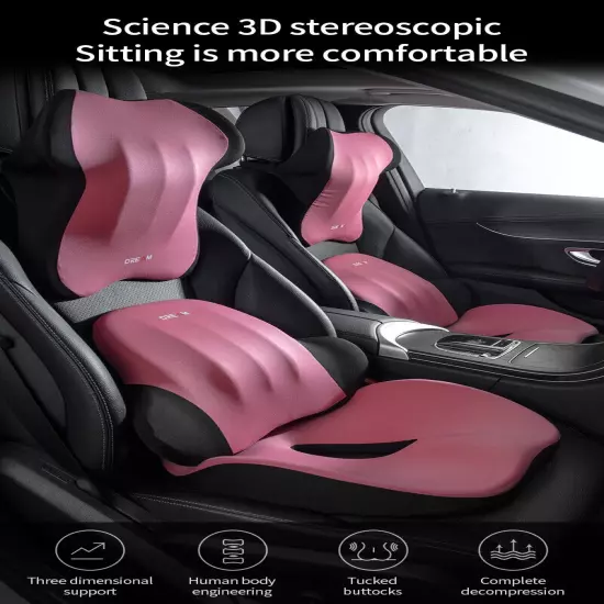 Car Booster Seat Cushion Headrest Lumbar Support Car Neck Pillow Waist Seat Pad