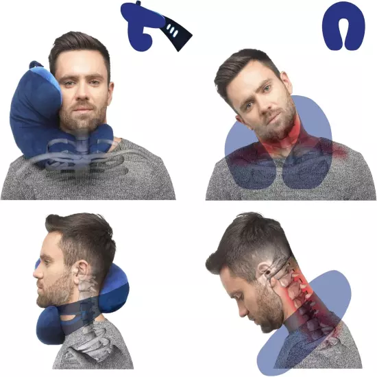 Travel Pillow plus Wrap. Chin Supporting Travel Pillow for Airplane Sleeping - F