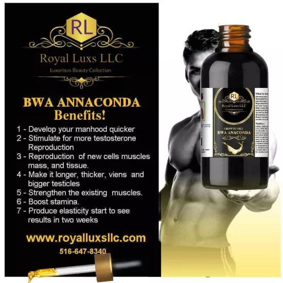 Royal Luxs African Bwa Anaconda male enhancement oil for longer thicker 2oz