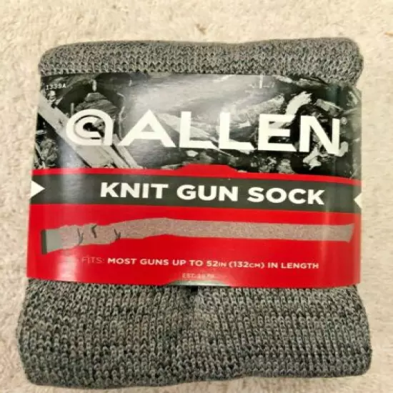 Gun Sock Knit Allen Fits Most Guns Up To 52" In Length, Grey, Silicone Treated