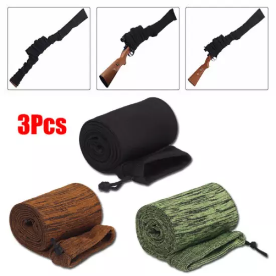 3 Pcs 54" Shotgun / Rifle Socks Gun Sleeves Silicone Treated Gun Cover Bag Pouch