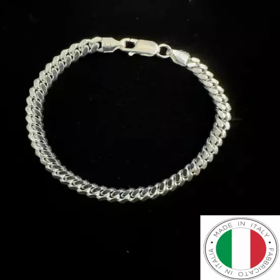 Italian 925 Sterling Silver Curb Cuban Bracelet 5.50 MM 8" 15.5 grams