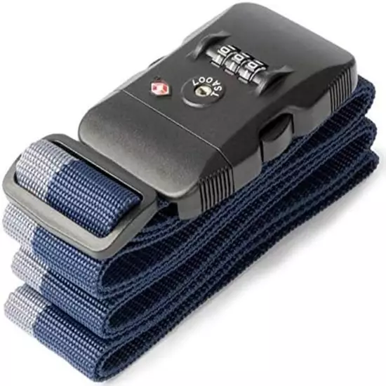 TSA Luggage Strap Approved 3-Dial Combination Lock Adjustable Suitcase Travel Be