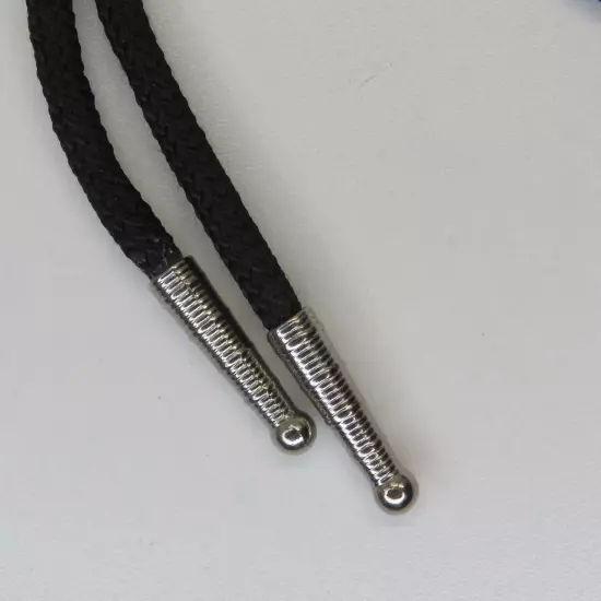 Signed Duri Mother of Pearl MOP Haida Northwest Coast Bolo Tie Black String