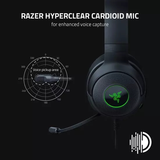 Kraken V3 X Wired USB Gaming Headset: Lightweight Build - Triforce 40Mm Drivers 