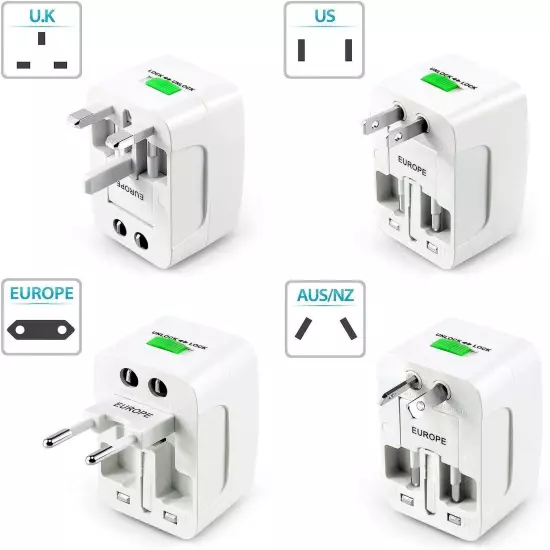 Worldwide Portable Universal Power Adapter, All in One Plug Travel Converter