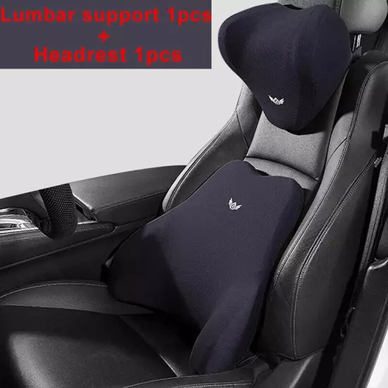 Curved Car Seat Headrest Car Neck Pillow Cushion Back Lumbar Support 