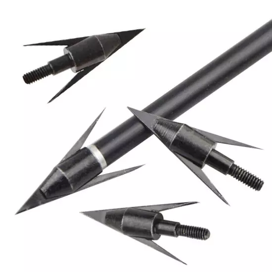 6/12/30pcs Bowfishing Arrowheads Broadhead Archery Points Bow Fishing Shooting