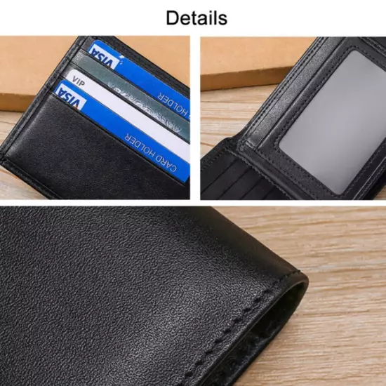 TP-215 Leather RFID Anti-theft Tri-fold Short Wallet(Black)