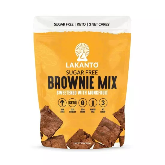 Lakanto Sugar Free Brownie Mix - Sweetened with Monk Fruit Sweetener Keto Die...