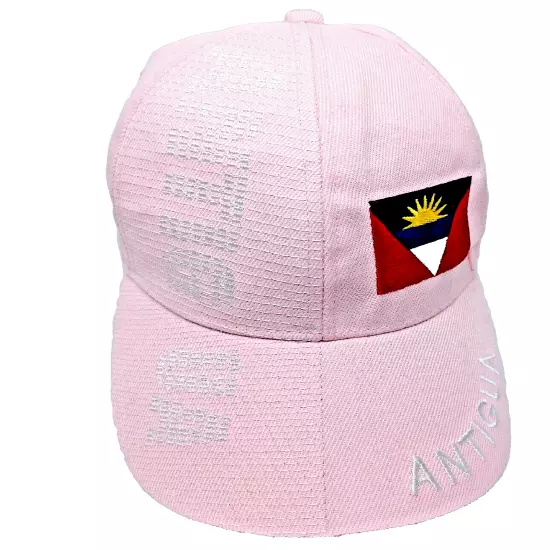 Womens Baseball Cap Hat Pink Antigua Flag Logo Embroidered Souvenir Adjustable