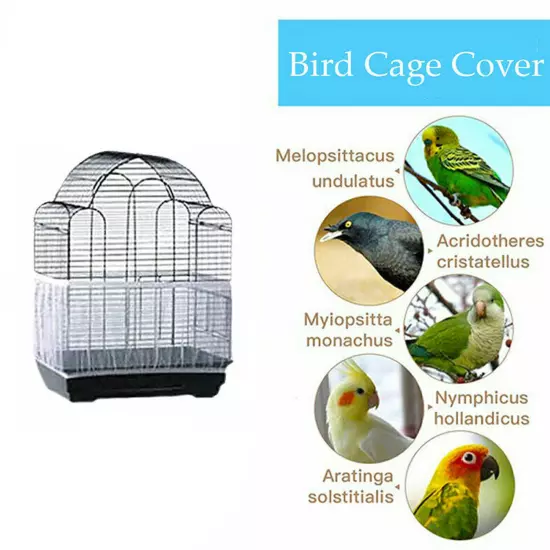 Bird Cage Seed Catcher Nylon Mesh Guard Skirt Net Pet Cover Cleaning Shell Cover