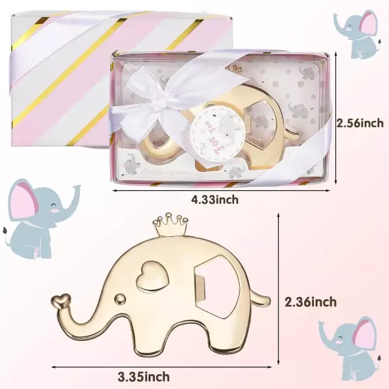 50 Pieces Elephant Baby Bottle Opener Elephant Shape Bottle Opener Girl Boy B...