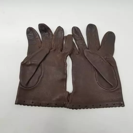 Vintage Unbranded Brown Driving Gloves - Sz Medium/Large See Pics