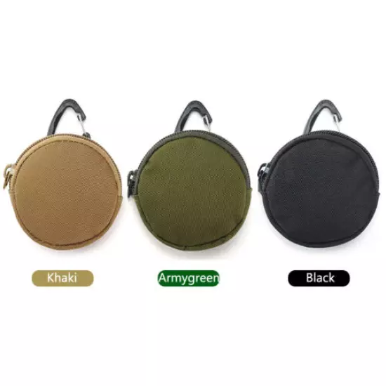 Tactical Molle Pouch Earphone Bag Portable Key Coin Purse with Hook Wallet Small