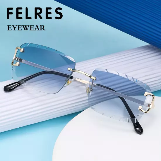 Metal Rimless Square Sunglasses For Men Women Outdoor Party Shade Glasses New