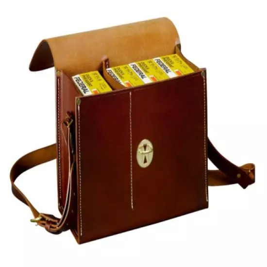 Trap and Skeet Shotgun shell range bag, leather Shooting Gear Bag