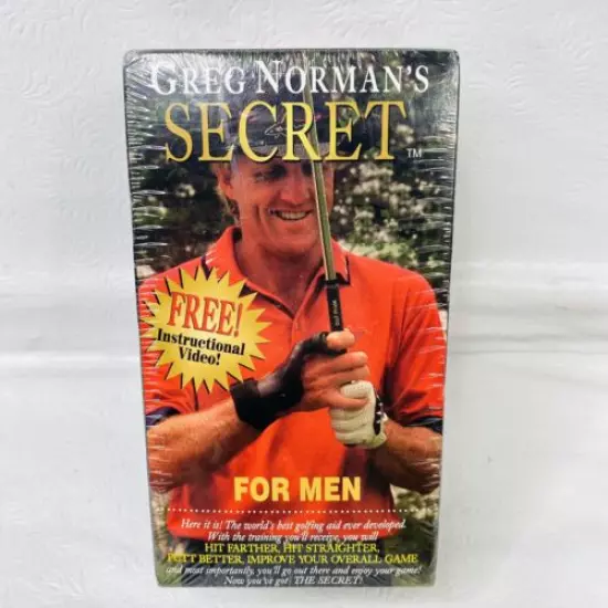 Greg Normans Secret For Men Golfing Golf Aid 1997 Hand Device Manual & VHS NEW