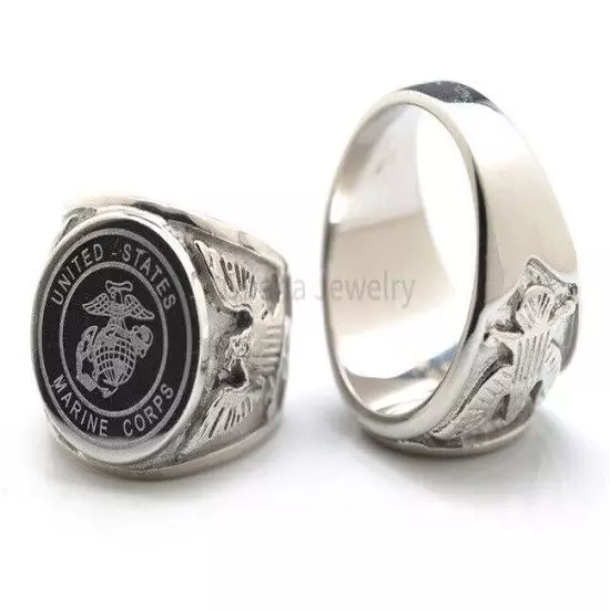 316L Stainless Steel U.S. American Military Rings - Navy Marines Army Air Force