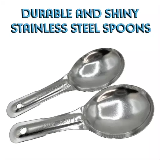 701 Pk4 Large Stainless Steel Spoons - Durable bird foot toys, Thick, Shiny