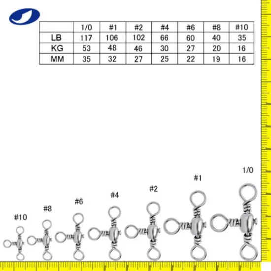 OCEAN CAT 20-100 Pcs Three Way Cross-Line Barrel Swivel 3 Way T-Turn Tackle Snap