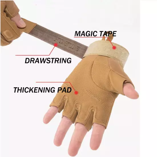 Fingerless Half-Finger Tactical Gloves Motorcycle Driving Gloves Riding Gloves