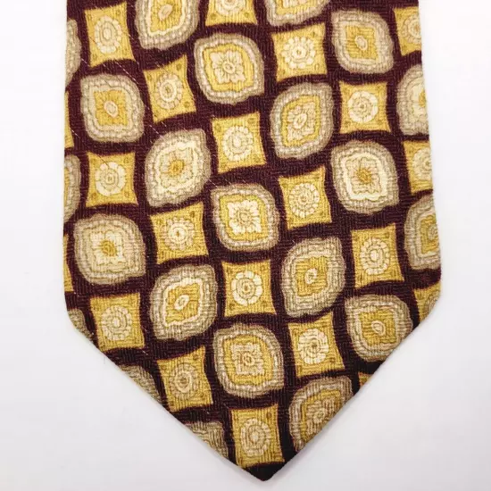 GAP Colorful Geometric Print Maroon Background Necktie Classy Business Style